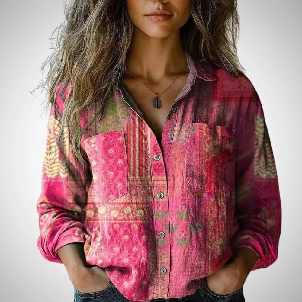 Chiara bedruckte vintage-bluse für damen