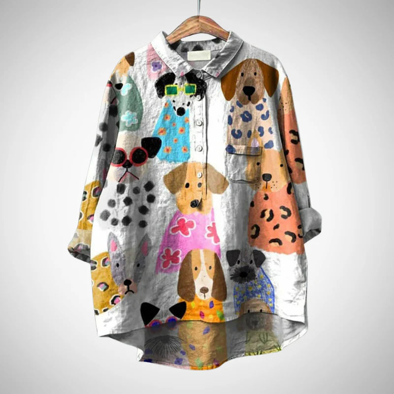 Dariana trendiges print-shirt für damen