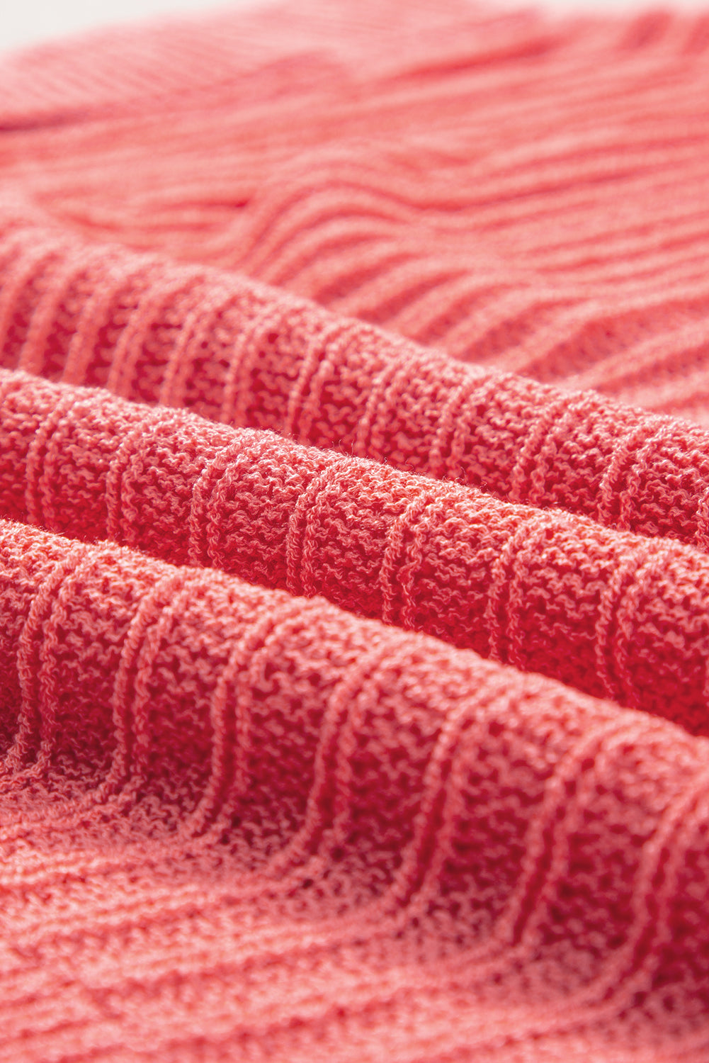 Fresh salmon rolled cuffs lose gestricktes tee mit schlitzen