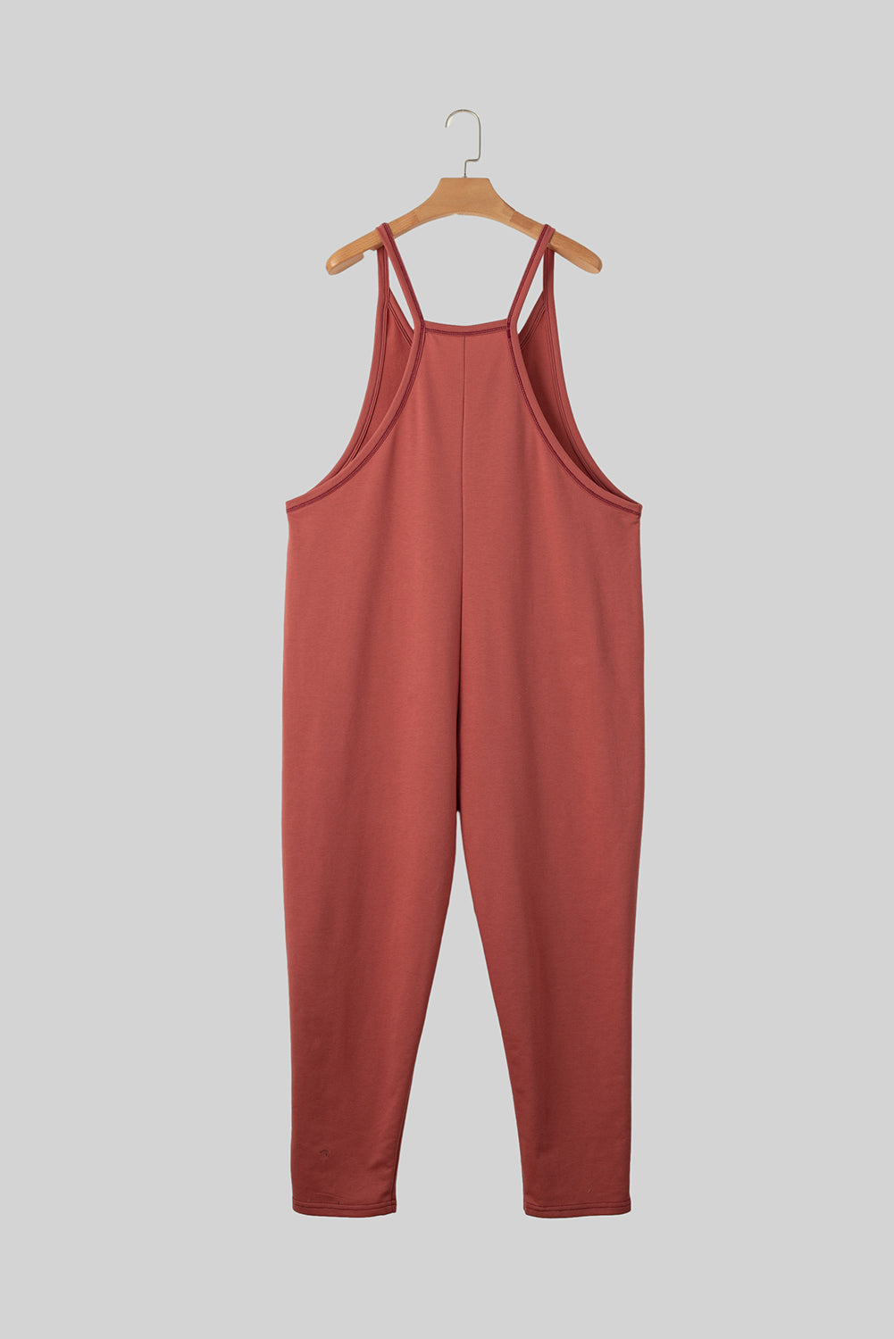 Gold flamme seitentaschen haremshose ärmelloser v-ausschnitt jumpsuit
