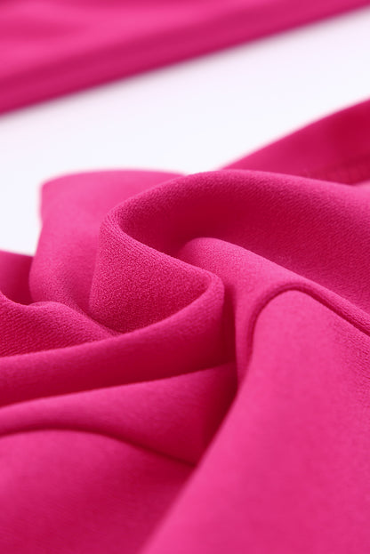 Rose hose mit geteiltem saum und hoher taille