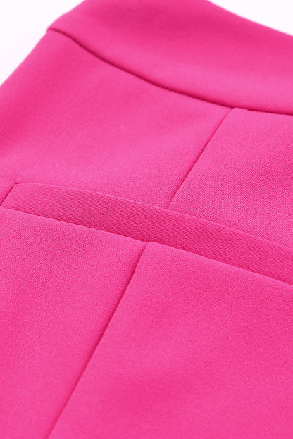 Rose hose mit geteiltem saum und hoher taille