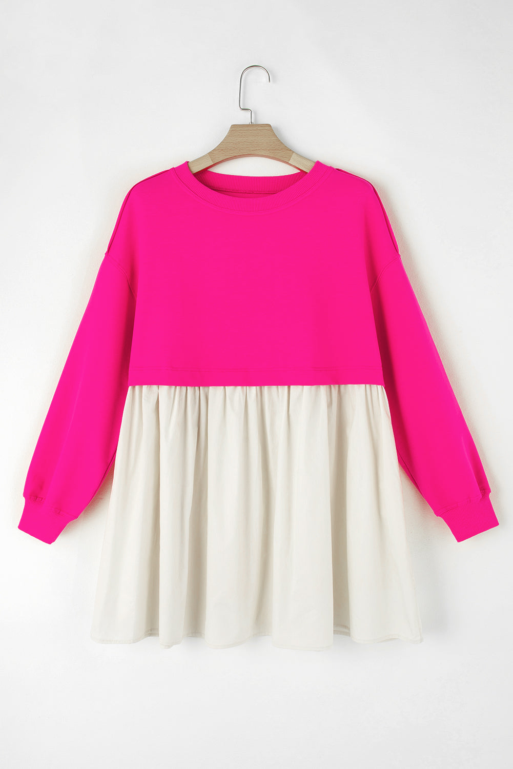 Rosarotes Sweatshirt-Popeline-Minikleid