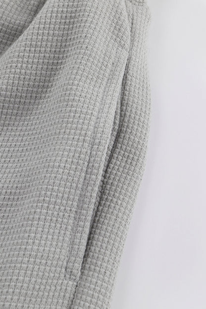 Graue waffelstruktur cargo-taschen-jogger-hose