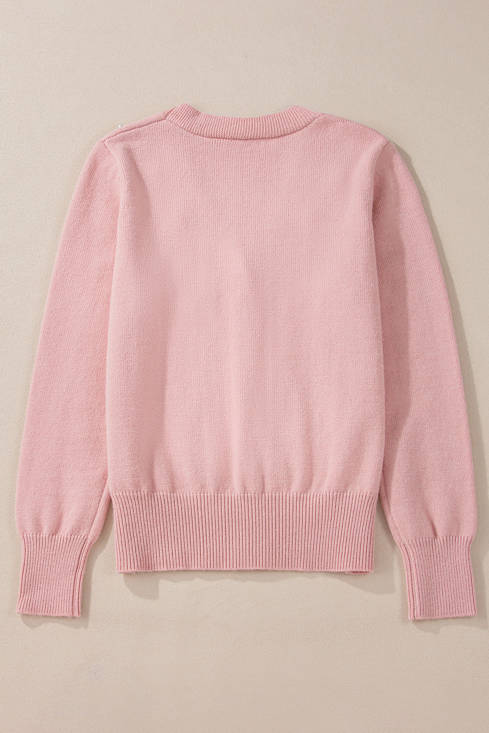 Sepia rose strukturierte strickjacke mit perlen und knopfleiste