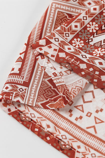 Braune palazzo-hose mit boho-aztekenmuster