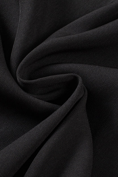 Schwarze plissierte elegante hose mit weitem bein