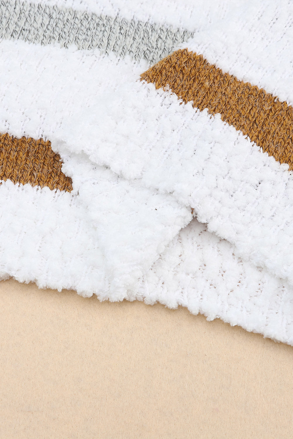 Gestreifter popcorn-strickpullover