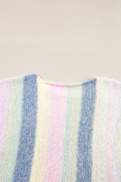 Lila farbe block fransen drop shoulder tunika pullover