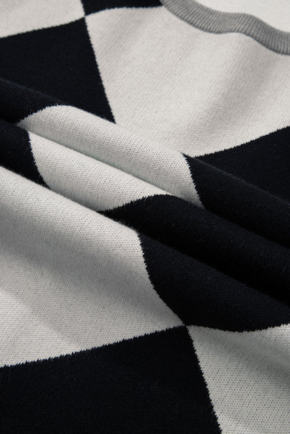Schwarzer colorblock-cardigan mit geknöpften schultern und lockerer passform
