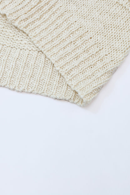 Apricot lässige strickjacke mit dolman-ärmeln und hohlsaum