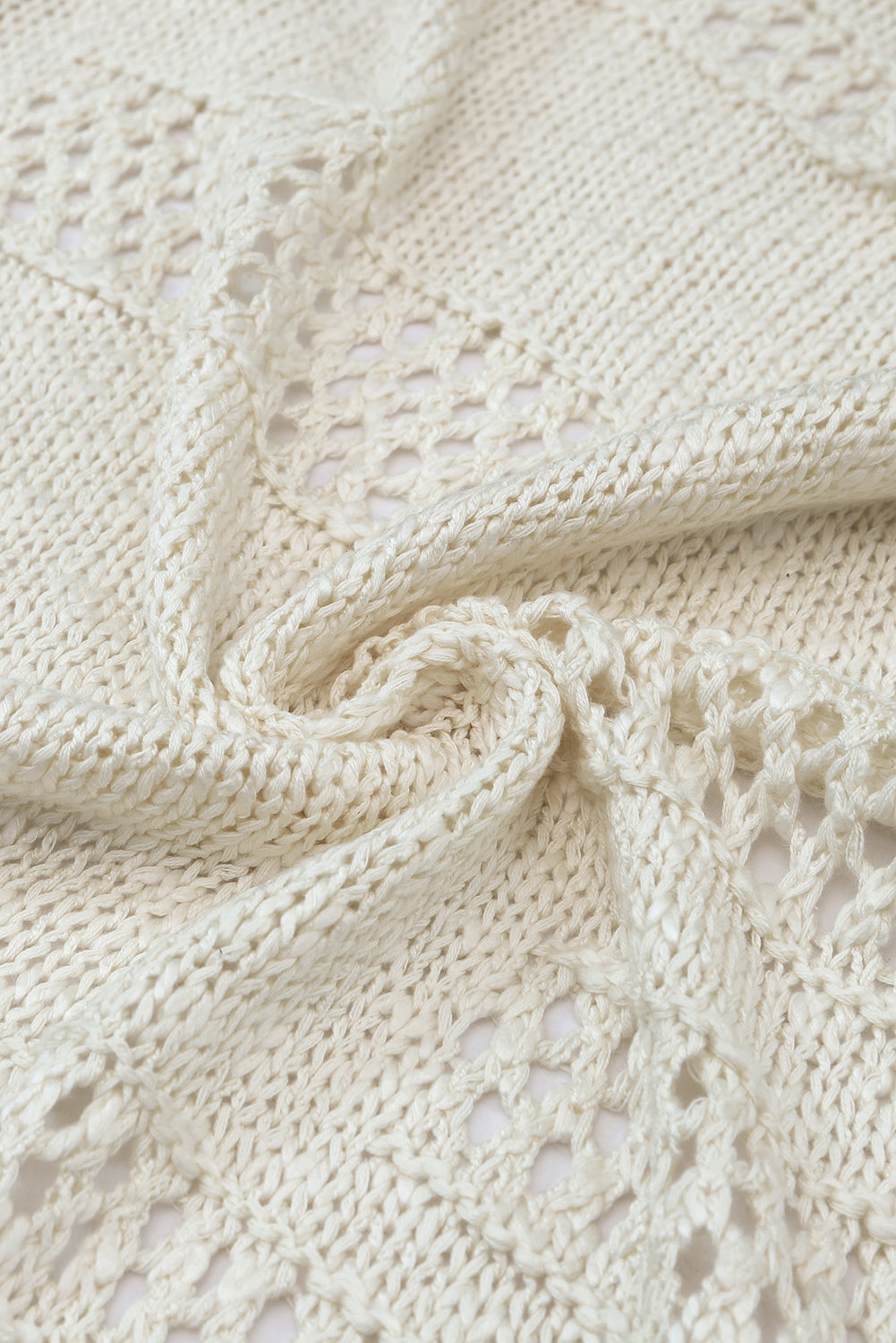 Apricot lässige strickjacke mit dolman-ärmeln und hohlsaum