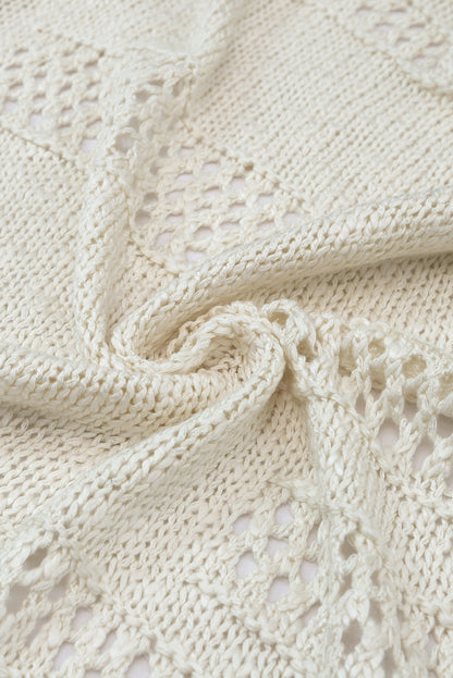 Apricot lässige strickjacke mit dolman-ärmeln und hohlsaum