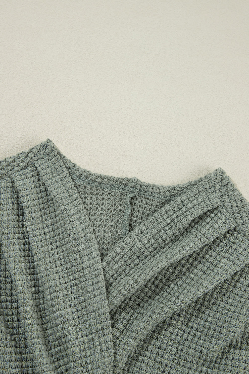 Laurel grüner waffelstrick cardigan mit offener front