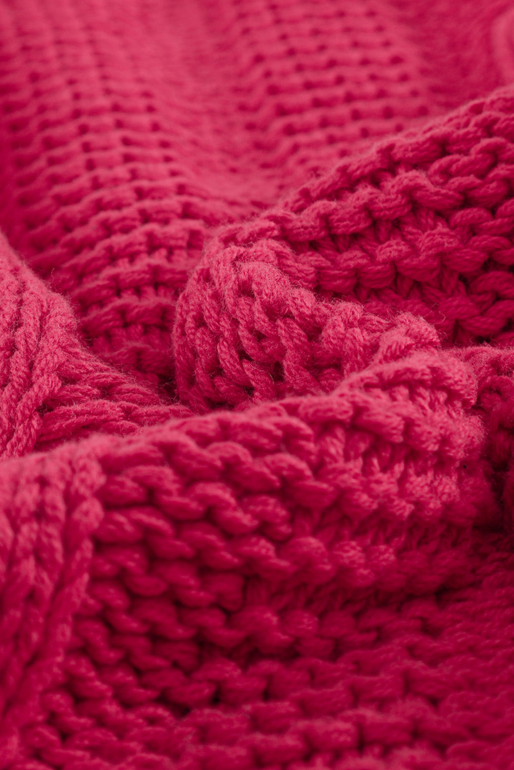 Rose bubblegum v-ausschnitt zopfstrickpullover