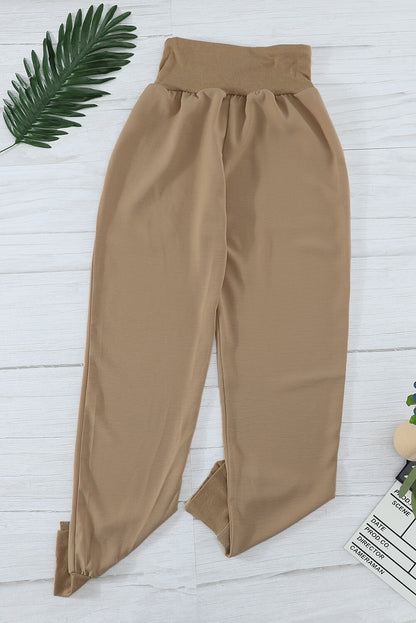Khaki pocketed casual jogger