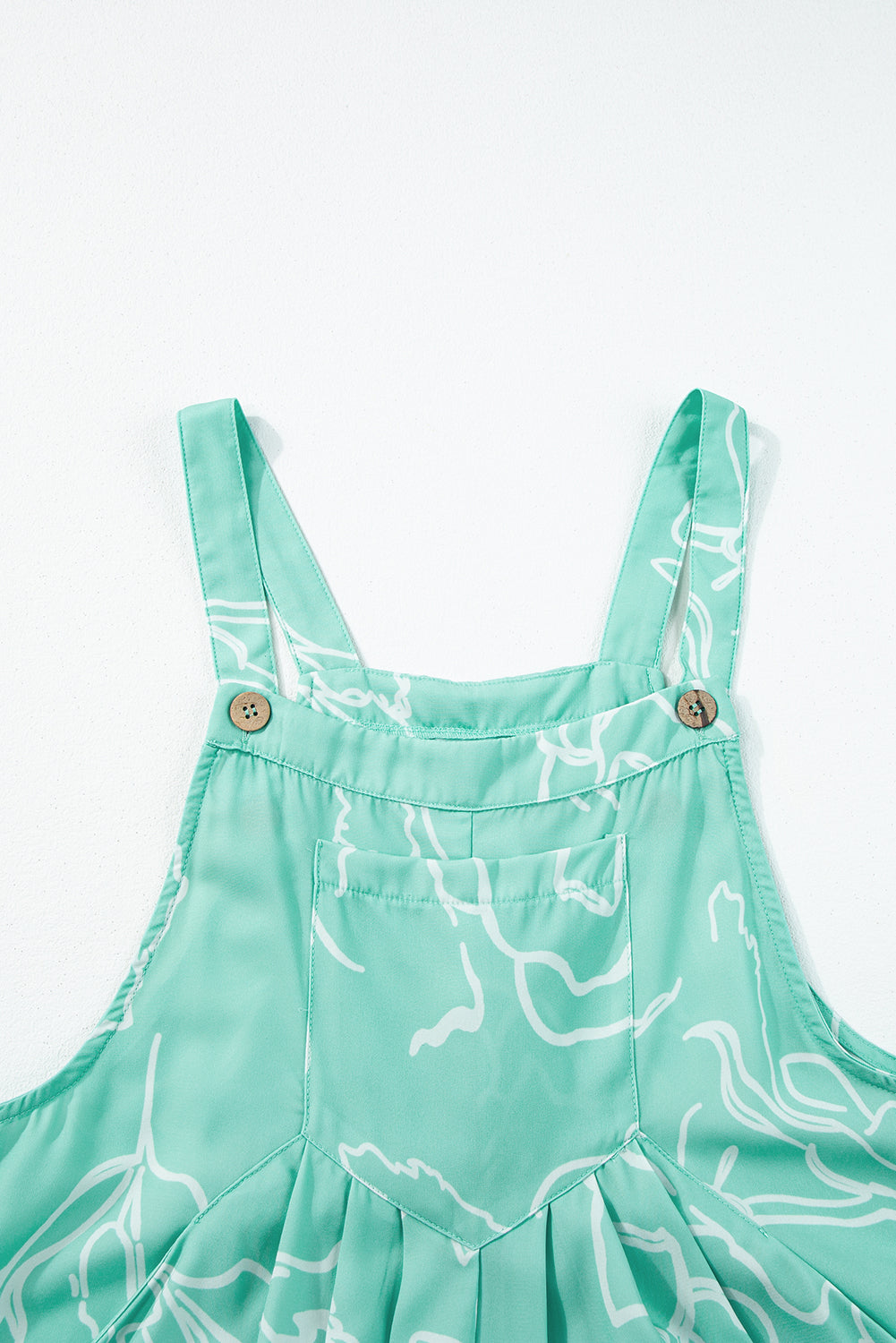 Moonlight jade bedruckter latz overall mit weitem bein