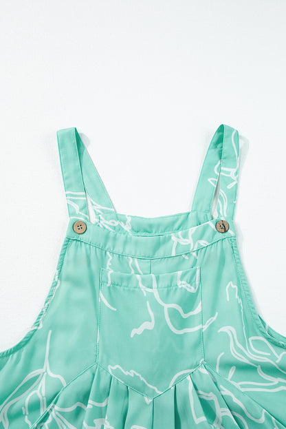 Moonlight jade bedruckter latz overall mit weitem bein