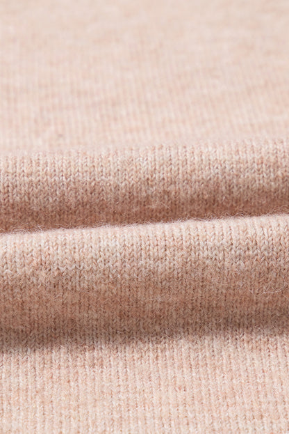Rauchgraue strickjacke mit geripptem saum und offenen puffärmeln