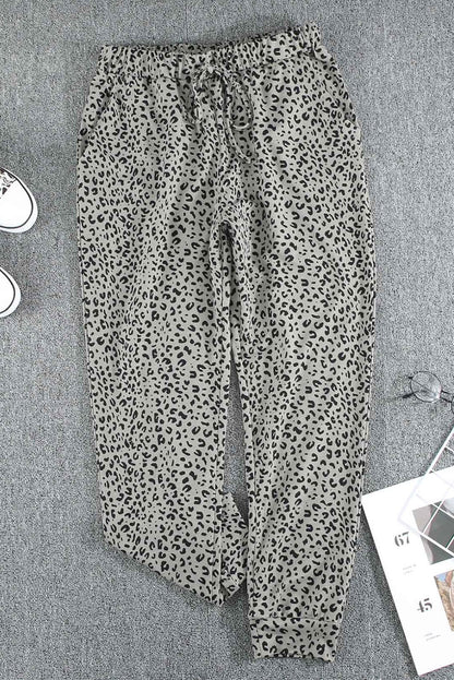 Khaki breezy leopard jogginghose