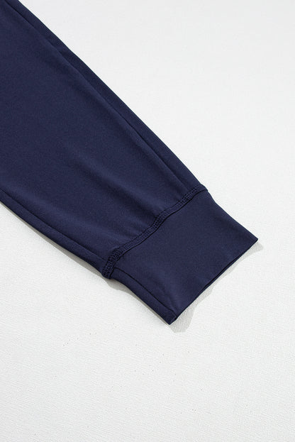 Marineblaue jogginghose mit kordelzug an der taille