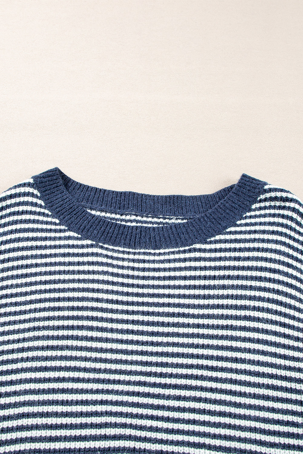 Segelblau gestreift laterne ärmel drop shoulder gemütlichen pullover