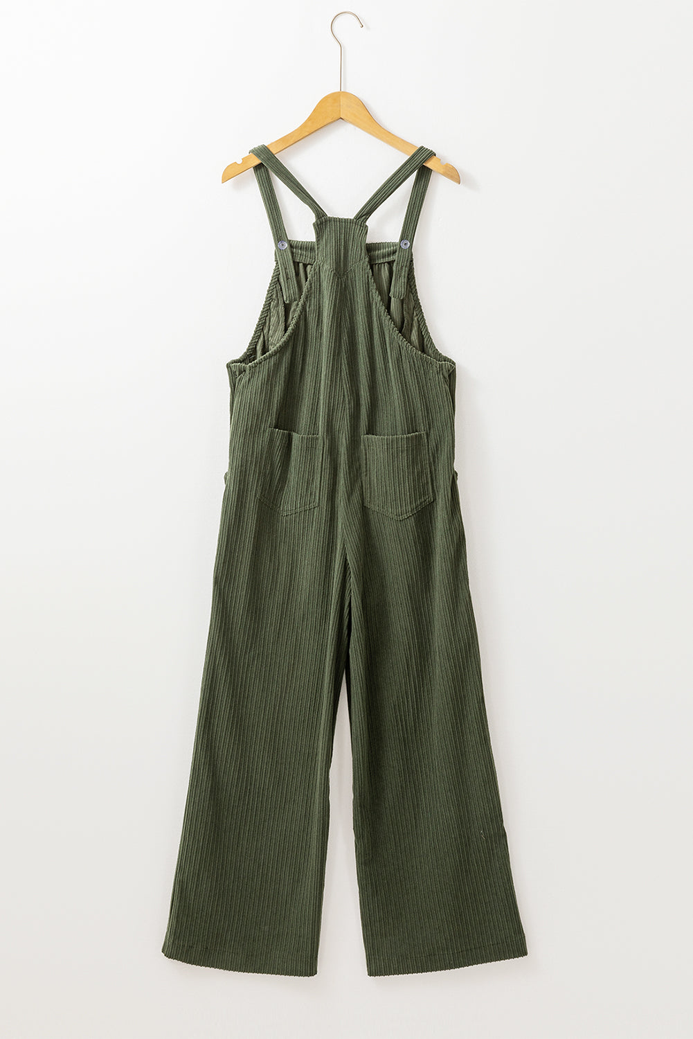 Dschungel grün solid pocketed loose fit kord overall