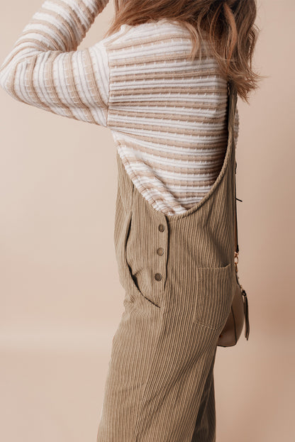 Grauer morn solid pocketed loose fit cord overall
