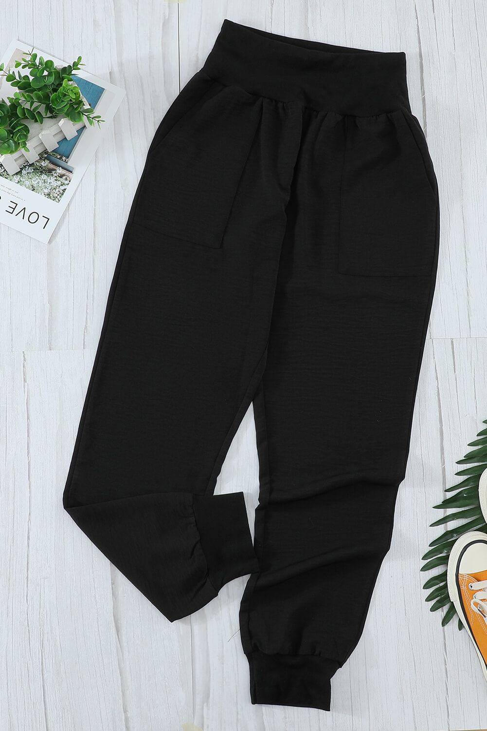 Schwarze pocketed casual jogger