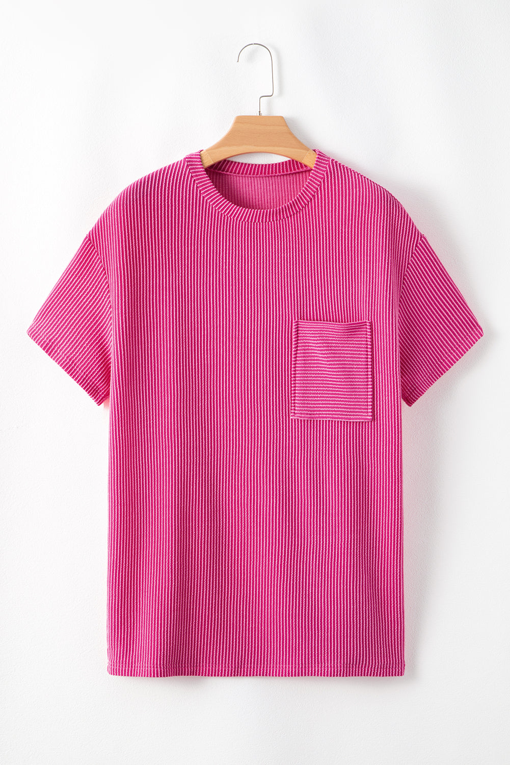 Rosa corded knit pocketed loose fit t shirt