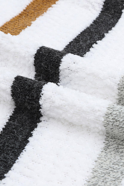 Gestreifter popcorn-strickpullover