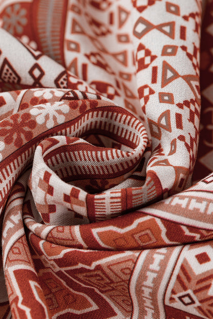Braune palazzo-hose mit boho-aztekenmuster