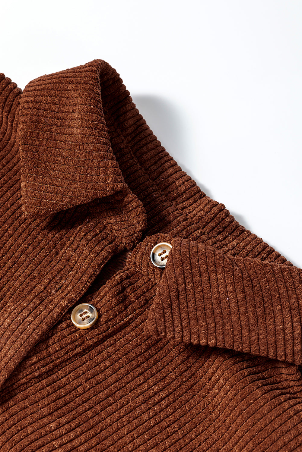 Kaffee strukturierte kordjacke mit puffärmeln