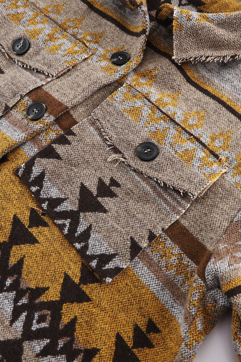 Braune westernjacke mit aztekendruck