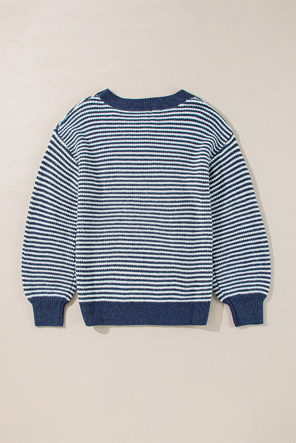 Segelblau gestreift laterne ärmel drop shoulder gemütlichen pullover
