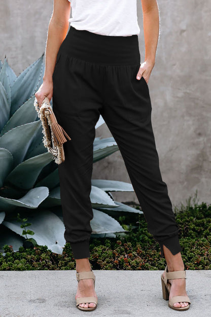 Schwarze pocketed casual jogger
