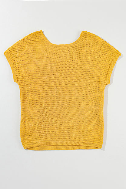 Ginger solid locker gestrickter pullover mit kurzen dolman-ärmeln