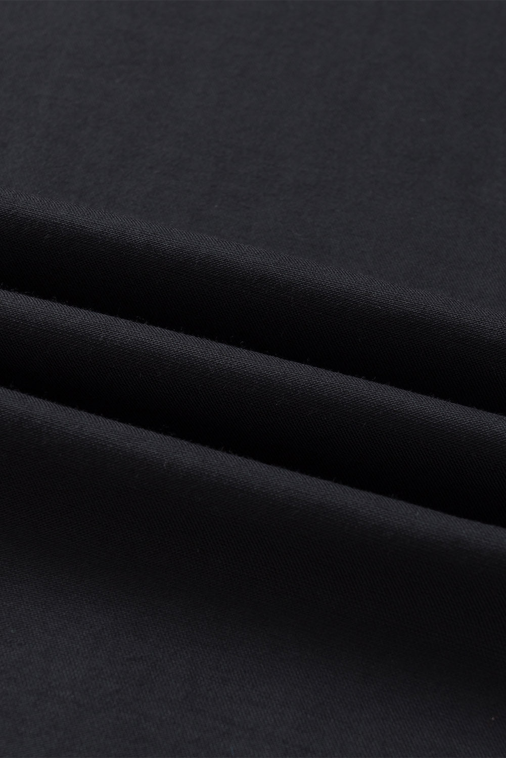 Schwarzer kordelzug elastische taille lässige hose mit weitem bein