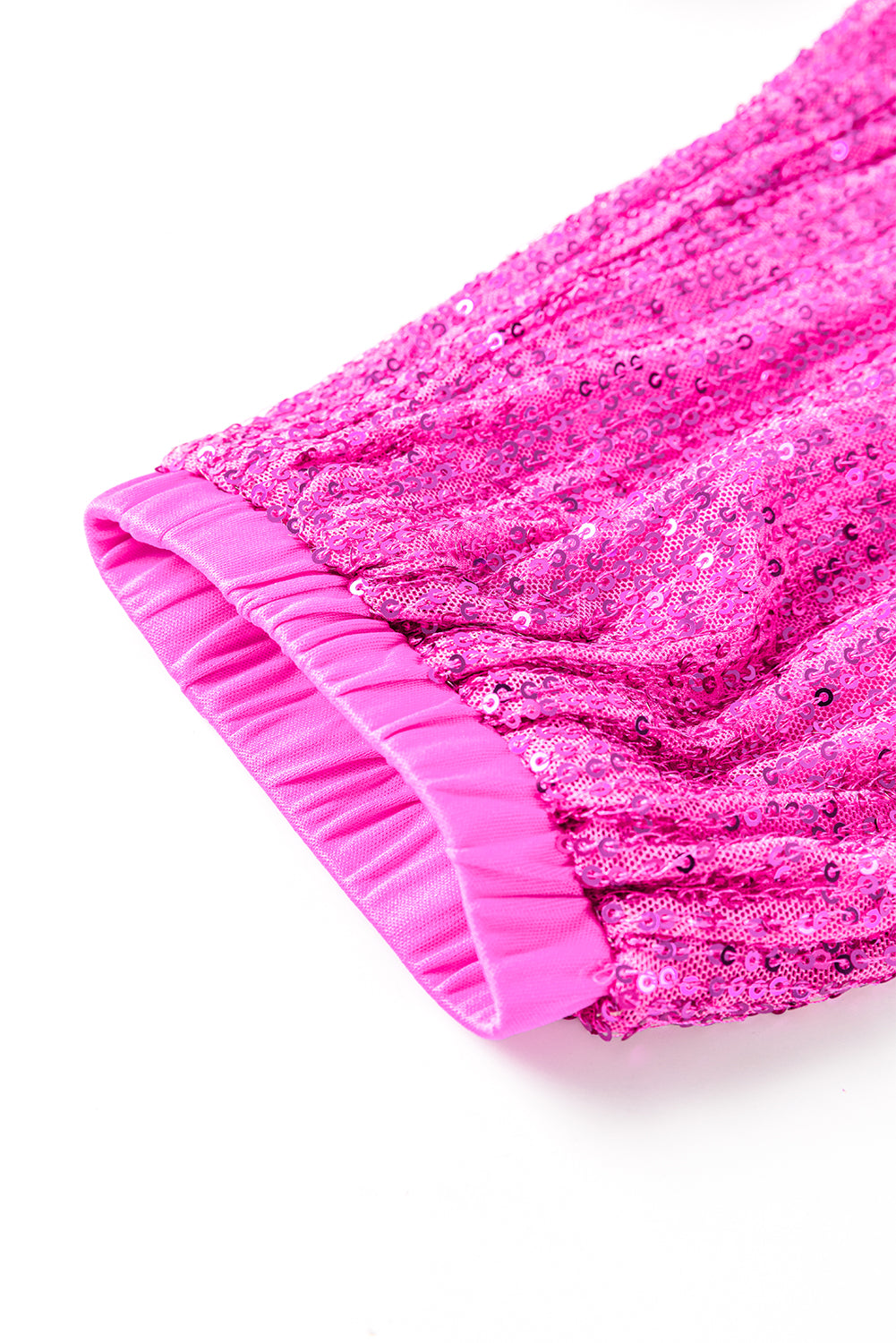 Rosa krawatte pailletten-jogger-hose mit hoher taille