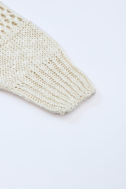 Apricot lässige strickjacke mit dolman-ärmeln und hohlsaum