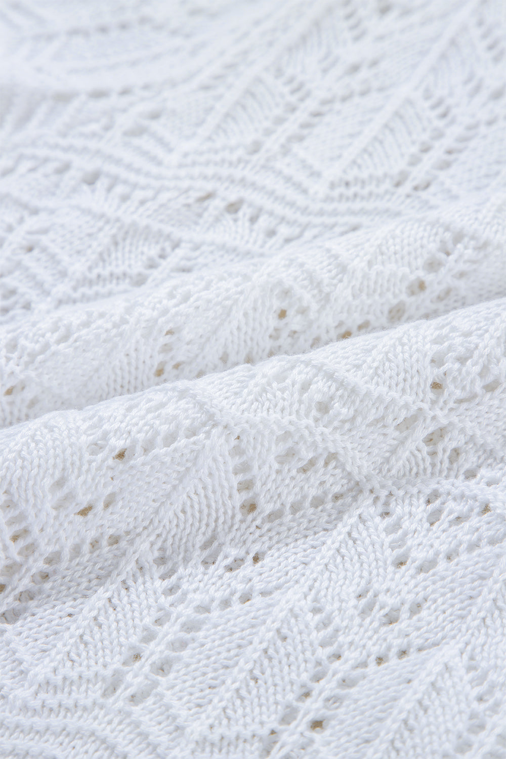 Weißer frenchy hollow out strickcardigan mit v-ausschnitt