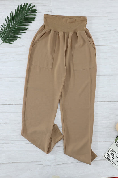 Khaki pocketed casual jogger