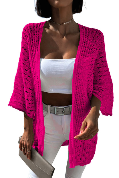 Rose ausgehöhlte armbinde ärmel stricken strickjacke