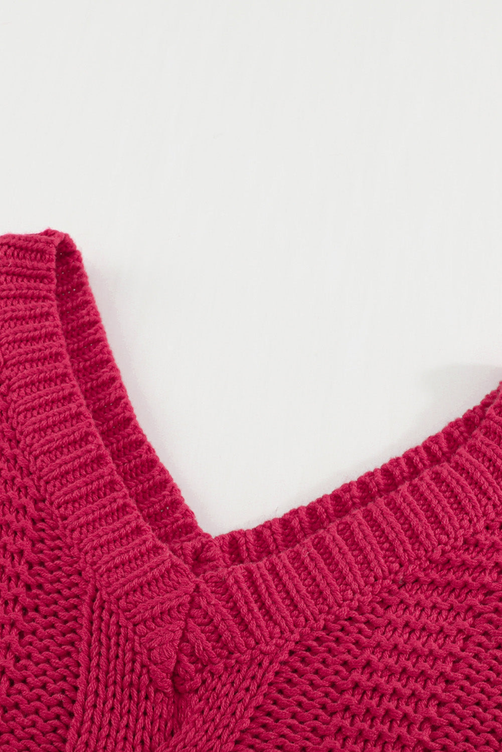 Rose bubblegum v-ausschnitt zopfstrickpullover