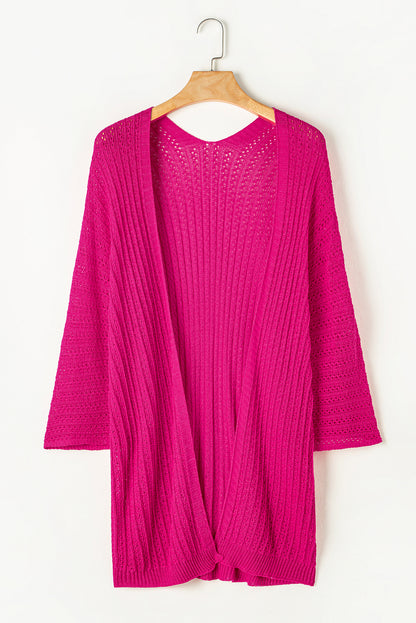 Rose ausgehöhlte armbinde ärmel stricken strickjacke