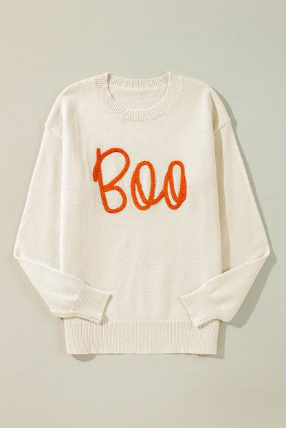 Apricot boo strickmuster gerippter rand drop shoulder pullover