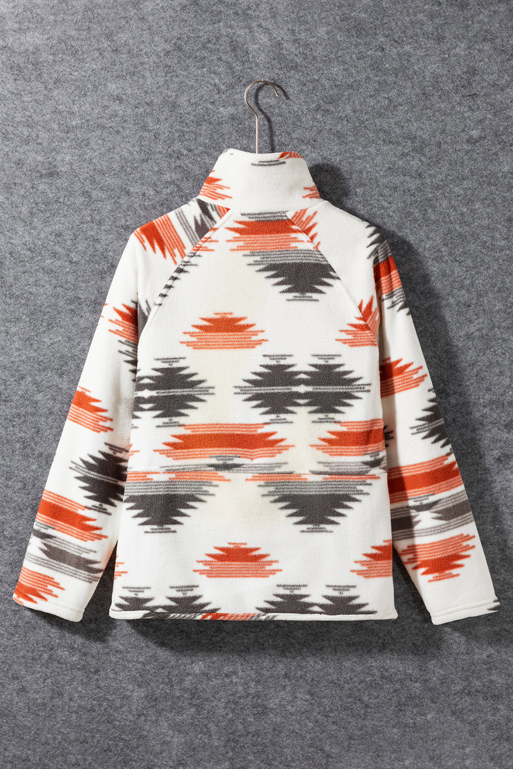 Mehrfarbige azteken fleece patchwork jacke mit druckknöpfen