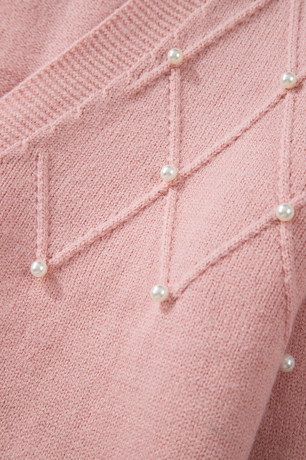Sepia rose strukturierte strickjacke mit perlen und knopfleiste