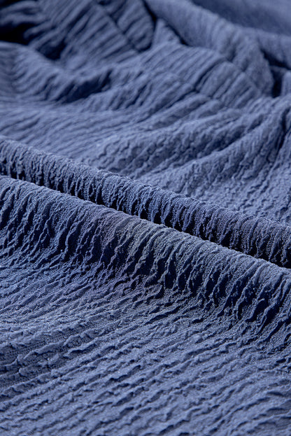 Bluing knot zurück hohen hals crinkle strukturierte romper