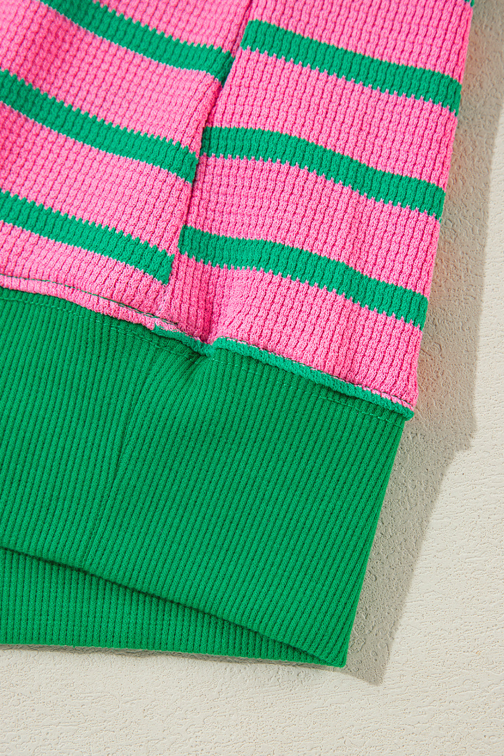 Rosa streifen waffel stricken rundhalsausschnitt plus größe pullover